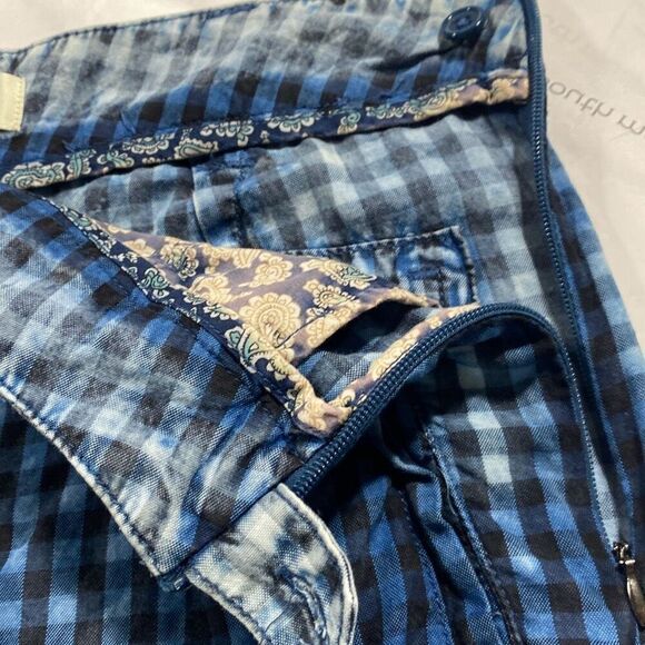 Maeve Anthropologie Women's Plaid Avryl Bleached Slim Pants Blue Size 6 - Picture 12 of 16